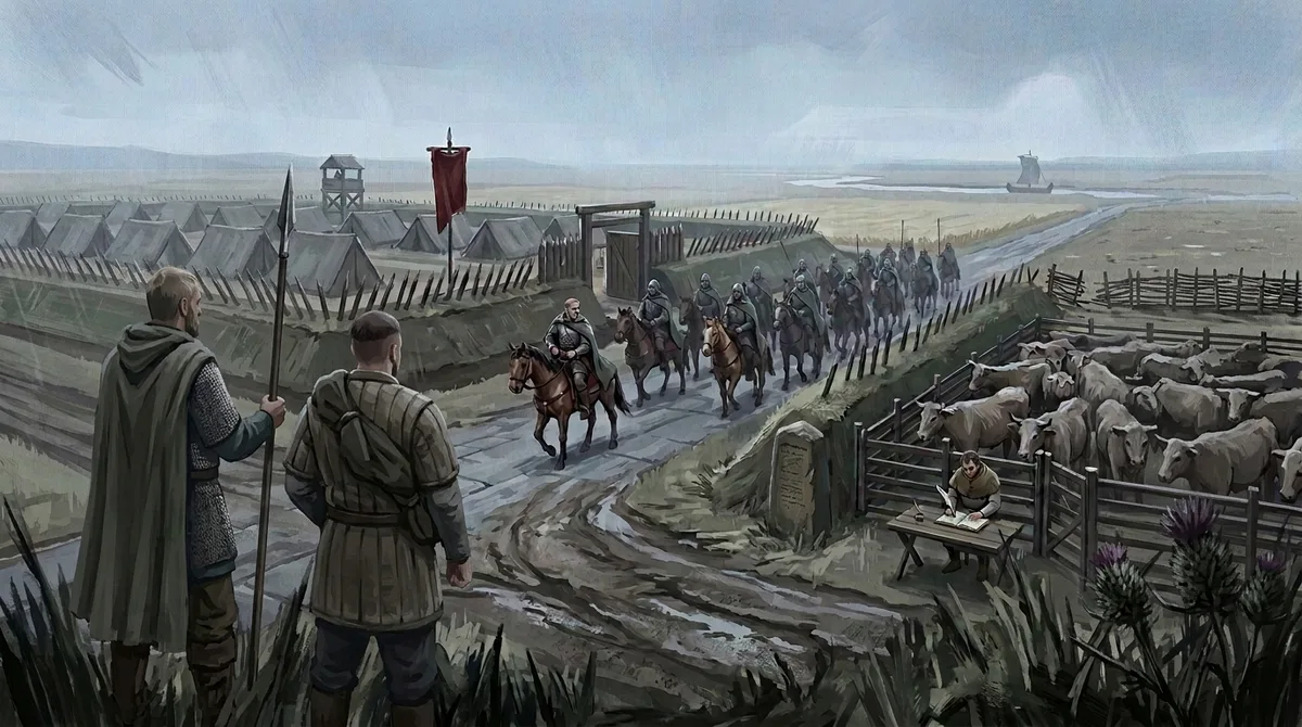 Cattle impounded off the leased pasture, entered at the camp gate.