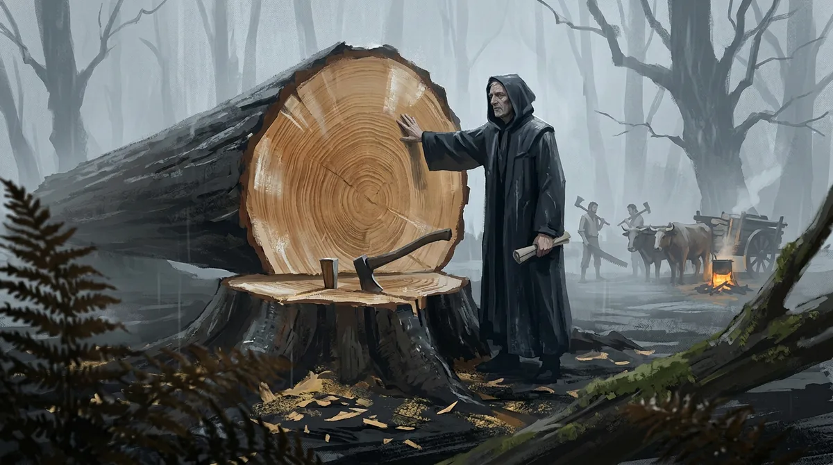 The Aurel Wood cut at three thousand cords a year, doubled in 818.