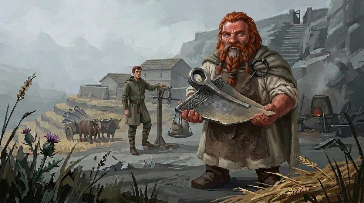 A plough-share shown to a Corvantine tenant, who takes dwarf iron without a Bellmark test.